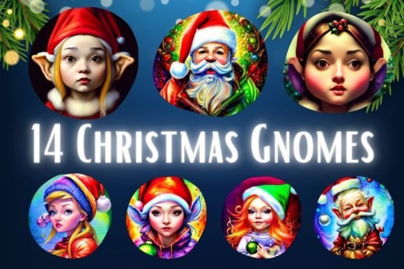 14 Christmas Gnomes Clipart: Festive Illustrations