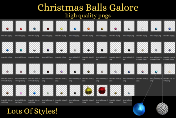 Christmas Balls Ornaments Galore PNGs: Illustrations Review