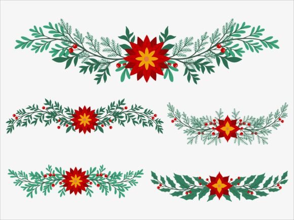 Christmas Flower Arrangement Illustrations for Bloggers