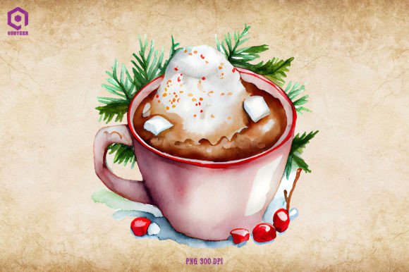 Christmas Hot Cocoa Clipart 11: Festive Illustrations
