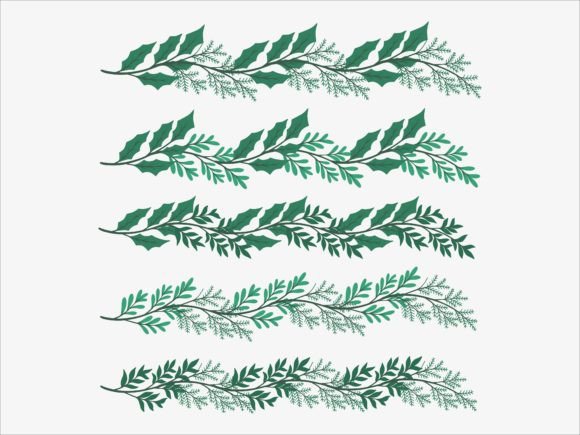 Christmas Leaves Arrangement Set: Premium Illustrations