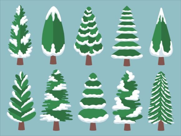 Christmas Pine Tree Snow Watercolor Illustrations Review