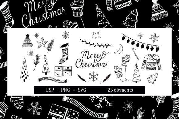 Christmas Vector Doodle Illustrations for Crafters