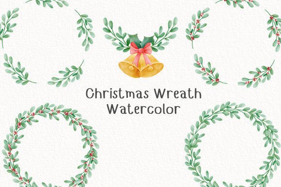 Christmas Wreath Watercolor: Premium Illustrations for Blogs
