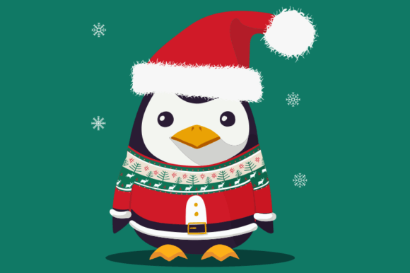 Cute Penguin in Tacky Christmas Illustrations