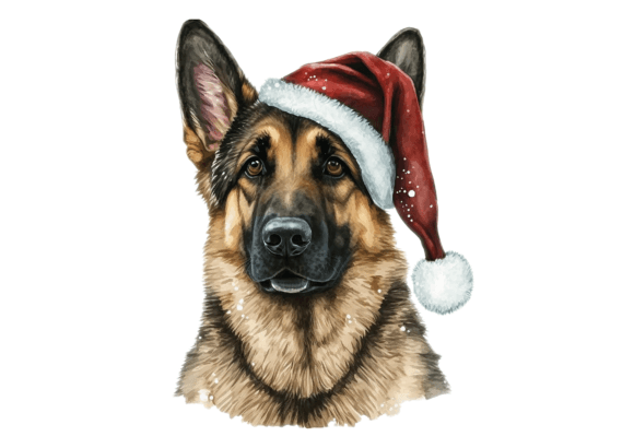 German Shepherd Christmas Drawing: Festive Illustrations