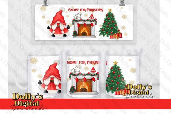 Gnome for Christmas Mug Wrap: Festive Illustrations