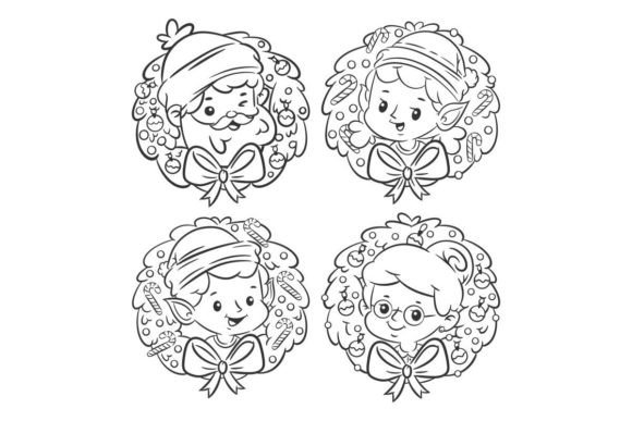 Hand Drawn Christmas Character Set of Illustrations