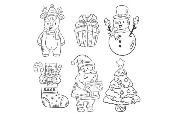 Hand Drawn Christmas Illustrations for Crafters