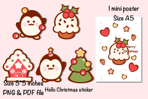 Hello Christmas Sticker Poster: A5 Illustrations Review