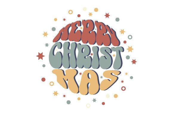 Merry Christmas Circle Colorful EPS SVG Illustrations