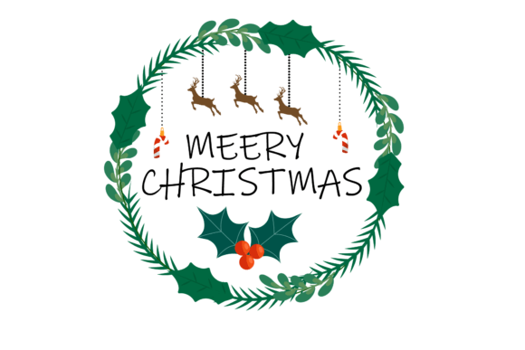 Merry Christmas Text Design: Festive Illustrations