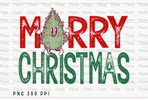 Merry Christmas Tree Sublimation PNG & Illustrations