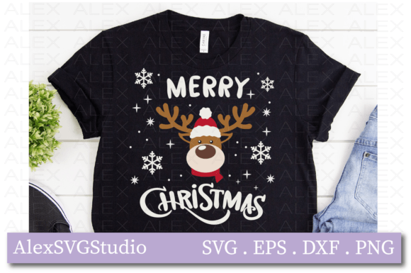 Reindeer Svg & Merry Christmas Svg: Festive Illustrations