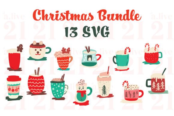 Review: 13 Christmas Mugs Clipart SVG for Holiday Embroidery