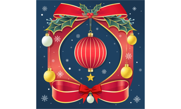 Review: Christmas Card with Ribbons, Mistletoe Design