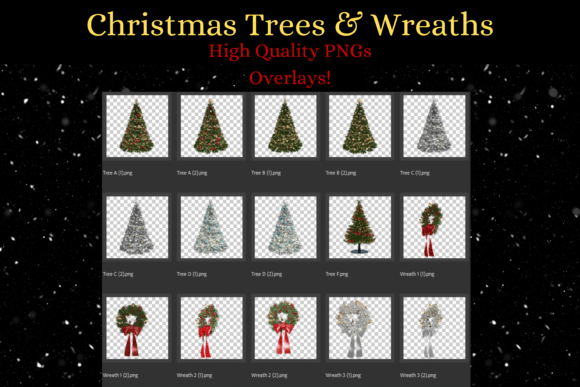 Review: Decorated Christmas Trees N Wreaths PNG for Holiday Stitching