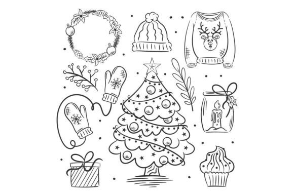 Review: Hand Drawn Christmas Icon Set of for Holiday Stitching