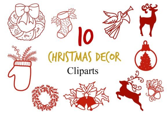 Reviewing Red Christmas Decoration Clipart for Holiday Stitching