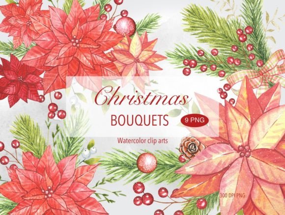 Watercolor Christmas Bouquets: A Designer's Review