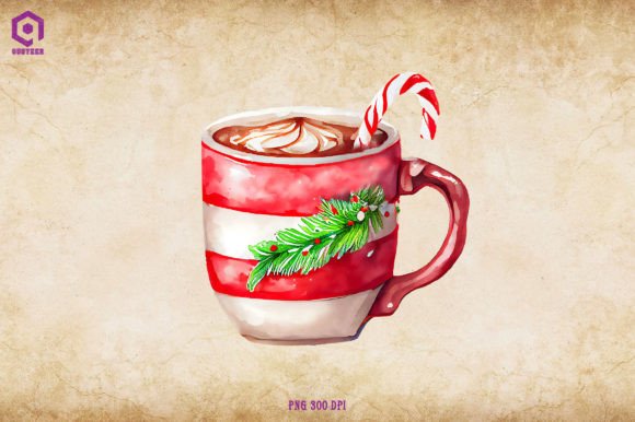 Watercolor Christmas Hot Cocoa 19: Festive Illustrations