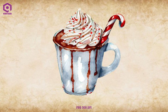 Watercolor Christmas Hot Cocoa 25: Cozy Illustrations