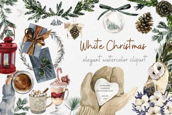 Winter Watercolor Christmas Illustrations Review